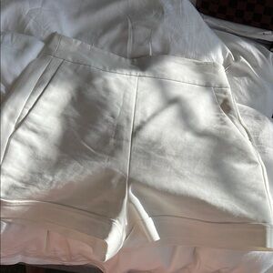 Zara White High Waist Shorts